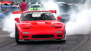 1000HP 3Rotor Mazda RX7 Turbo  Drag Racing [upl. by Aynotan264]