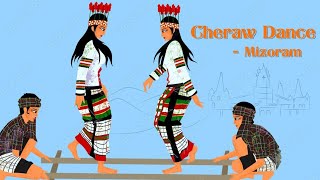 Cheraw Dance  Traditional Bamboo Dance of Mizoram  Perform at UK Zofate Kut 2022 [upl. by Eadahc727]