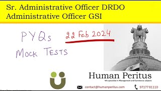 PYQs amp Mock tests  UPSC Admin Officer Exam DRDO amp GSI 2024 [upl. by Elocan491]