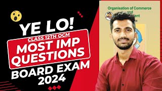 OCM  Important Questions for 12th Board Exams 2024  HSC  Class 12th Jayesh Rajgor [upl. by Kwok]