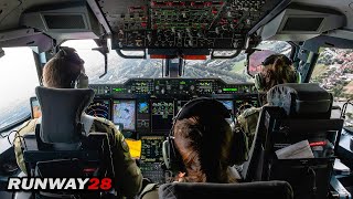 Airbus A400M Exclusive View from the Cockpit  Landing at Brussels [upl. by Tymon797]