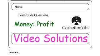 Profit Answers  Corbettmaths [upl. by Hniv93]