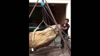 moving a large boulder with no heavy equipment [upl. by Nahttam]