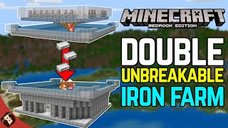 Unbreakable DOUBLE IRON FARM Tutorial For Minecraft Bedrock 120 and 121 [upl. by Eidnarb]