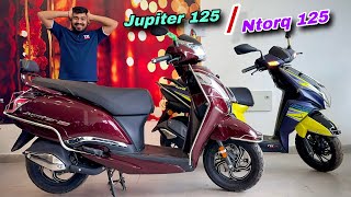 TVS Ntorq 125 Vs Tvs Jupiter 125  Low Price ❓ High Mileage 🔥 Detailed Comparison  tvs ntorq [upl. by Dilaw]