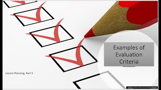 Examples of Evaluation Criteria [upl. by Uzial]