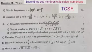 Ensembles des nombres et le calcul numérique  exercice de synthèse TCSF [upl. by Rafaellle809]