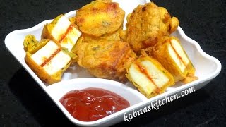 Schezwan Paneer PakoraStuffed Paneer PakoraCottage Cheese FritterQuick and Easy Paneer recipe [upl. by Lawtun]