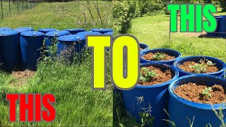 HOW TO MAKE HUGELKULTUR RAISED BEDS WITH USED BARRELS [upl. by Aratahs830]