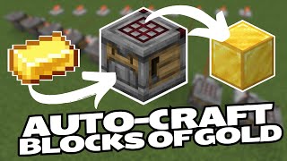 AUTO CRAFT Gold Copper amp Iron Blocks with a CRAFTER in Minecraft for DEEP STORAGE [upl. by Fiedler]