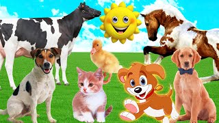 Amazing Farm animals  cow duck cat dog horse snaffle wwf elephants tiger  cow videos [upl. by Ahsek]