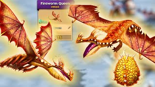 FIREWORM QUEEN  Unique Fireworm Dragon quotTitan Modequot Max Level 175  Dragons Rise of Berk [upl. by Wilow396]