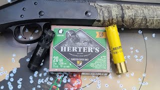 Very Impressive Herters 20ga 3quot 15oz TSS 9 Test W Stevens 301 amp Carlsons LBXR 568 Choke [upl. by Dalton]