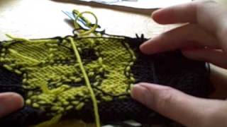 Knitting intarsia ending a color block [upl. by Adham]