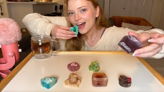 ASMR✨✨Eating Edible Crystals 💜🩷💙 [upl. by Jefferey723]