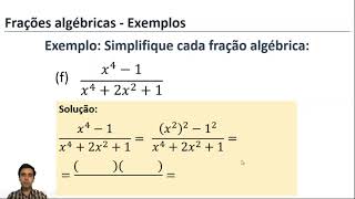 MATEMÁTICA BÁSICA  Aula 27  FRAÇÕES ALGÉBRICAS  EXEMPLOS  PARTE 1 [upl. by Kippie]