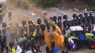 Raw Belgian Farmers Protest Low Milk Prices [upl. by Parthen412]