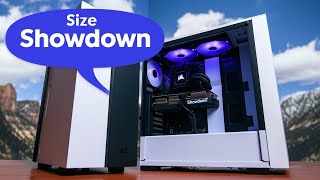 NZXT H210i MiniITX Case Unboxing amp Size vs H510 MidTower [upl. by Ettennig933]