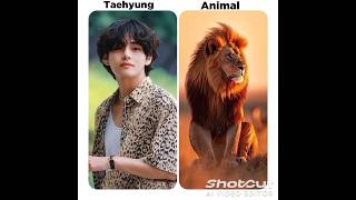 BTS member amp animal version🐯🐰btsarmy bts viral shortvideo shorts [upl. by Aicatsal347]