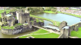 Castles from the Clouds Caerphilly Castle  Cymru or Awyr Castell Caerffili [upl. by Ettezzus]