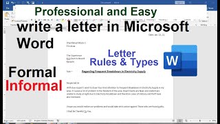 How to write a letter in Microsoft Word [upl. by Geithner]