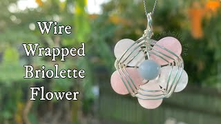 How to make a wire wrapped briolette bead flower pendant 🌸 [upl. by Shanahan23]