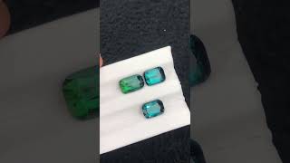 Indicolite Tourmaline two pieces andone is bluishgreen it’s a set of tourmaline very nice [upl. by Dnumyar]