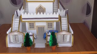 DIY  HOW TO MAKE THERMOCOL HOUSE  HOW TO MAKE TERMOCOL MINI HOME FOR SCHOOL PROJECT  DIY ROHOUSE [upl. by Trauner]