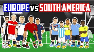 ⚽️EUROPE vs SOUTH AMERICA⚽️ 5aside feat Ronaldo Haaland Messi Mbappe and more Frontmen 511 [upl. by Jori]