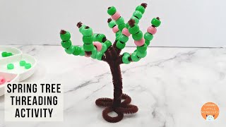 Spring Tree Threading Activity for Toddlers and Preschoolers [upl. by Magena]