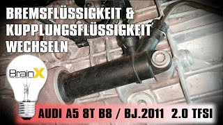 Audi A5 8T B8 Bremsflüssigkeit wechseln und Kupplungsflüssigkeit wechseln mit Gerät [upl. by Murielle]