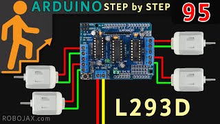 Lesson 95 Using L293D 4 DC Motors Shield for Arduino UNO and Mega  Arduino Step By Step Course [upl. by Ebaj]