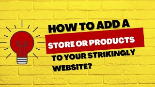 How to add a store or products to your Strikingly Website [upl. by Kcirret]