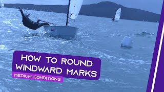 OPTIMIST SAILING  How To Round Windward Marks  Medium Conditions [upl. by Yeltsew102]