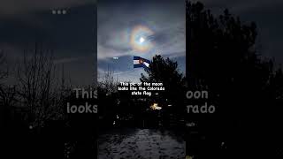 I took a pic of the moon on Christmas night and looks like the Colorado state flag colorado moon [upl. by Harry139]