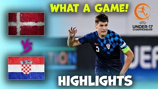 Denmark v Croatia  U17 Euro Championship  Highlights 23052024 [upl. by Ignatzia]