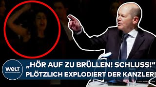 OLAF SCHOLZ quotHör auf zu brüllen Schlussquot Plötzlich explodiert der Kanzler bei Rede in Leipzig [upl. by Abil694]