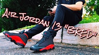 HOW TO STYLE  AIR JORDAN RETRO 13 quotBREDquot  ON FEET amp OUTFITS [upl. by Neelloj]