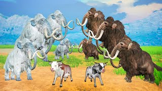 10 Mammoth Elephant Vs 10 White Woolly Mammoths Ultimate Animal Revolt Epic Battle [upl. by Adihaj]