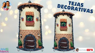 🔴Cómo Hacer TEJAS DECORATIVAS y Porta Llaves Tutorial con Arte en Tus Manos [upl. by Hale]