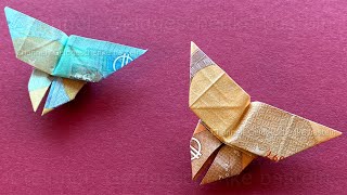 Geldscheine falten Schmetterling Geld falten Hochzeit Origami Schmetterlinge als Geldgeschenke 🦋 [upl. by Anselme]