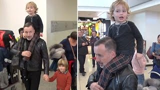 David Furnish And Elton Johns Son Is Such An Entertainer At LAX [upl. by Ivon323]