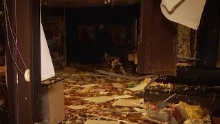 Cocoa Beach buildings damaged by possible tornado spawned by Hurricane Milton [upl. by Atiekal]