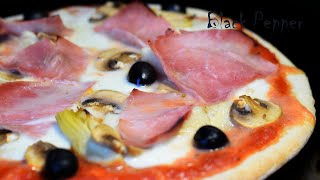 Pizza Capricciosa or Four Seasons Pizza  Black Pepper Chef [upl. by Aiouqes975]