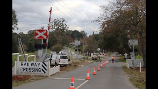 Full Upgrade Process Gateless to Gated  BelgraveGembrook Road Level Crossing Gembrook [upl. by Nysila1]