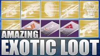 Destiny Insane Exotic Loot Haul  Upto 400 Light Package amp Exotic Engram Opening [upl. by Salomone981]