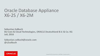 Oracle Database Appliance X6 2 [upl. by Hahseram]