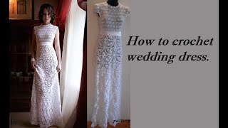 HOW TO CROCHET motif for WEDDING DRESS [upl. by Archangel]