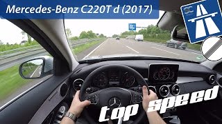 MercedesBenz C220T d 2017 on German Autobahn  POV Top Speed Drive [upl. by Rubio]