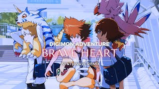 「BRAVE HEART」 DIGIMON ADVENTURE SYNTHWAVE REMIX  LUNARIA [upl. by Chilton]